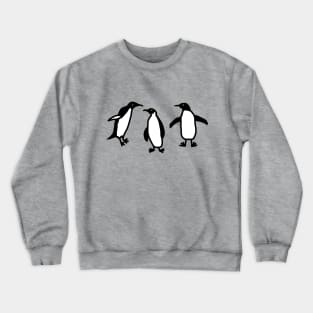 Cute Animals Doodle of Dancing Penguins Crewneck Sweatshirt